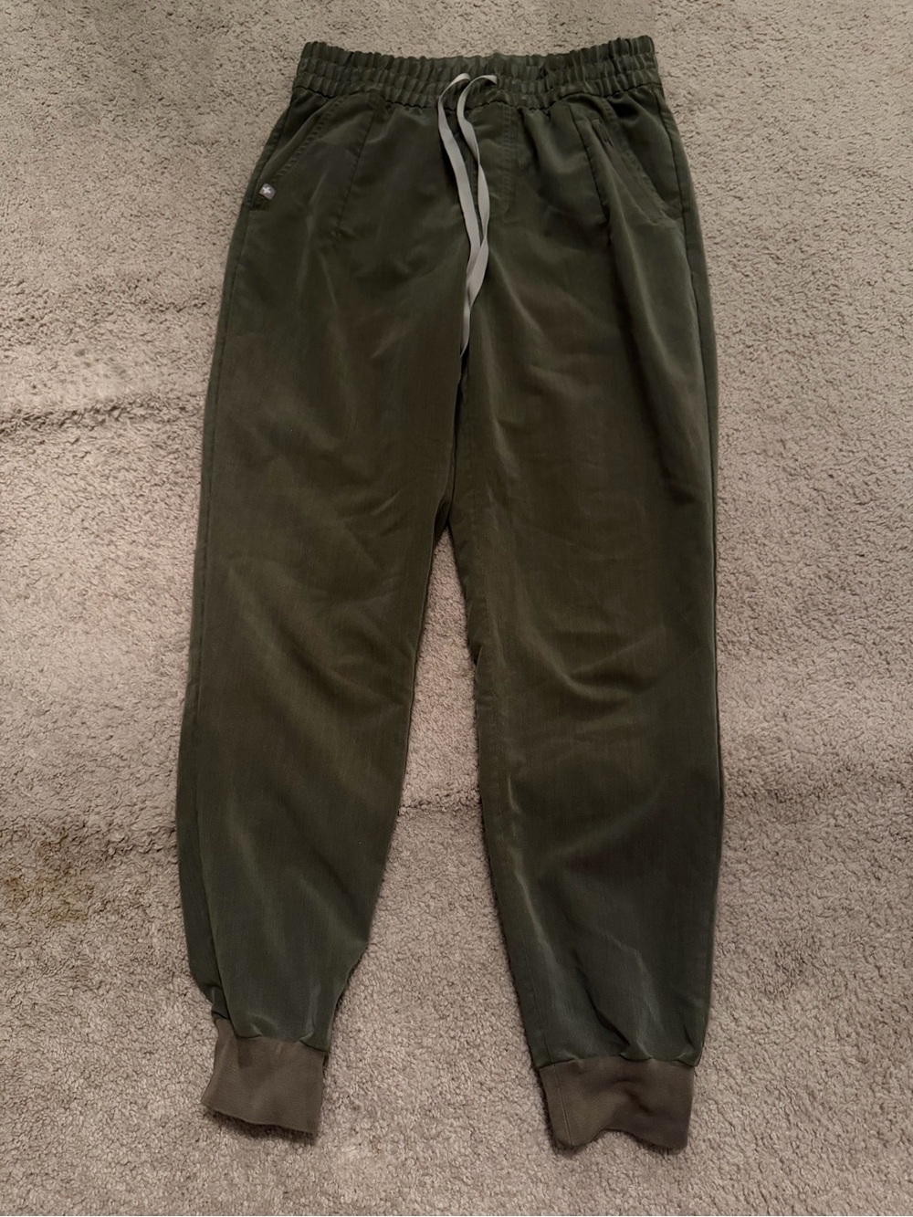 Figs Olive Corduroy Jogger Pants with Drawstring